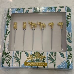 Lilly Pulitzer Gold and Silver Appetizer Picks
